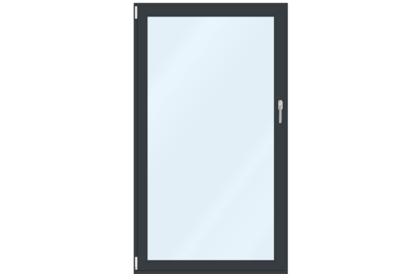 Aluminum-clad vinyl French-door anthracite