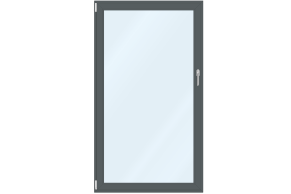 Aluminum-clad vinyl French-door basalt gray