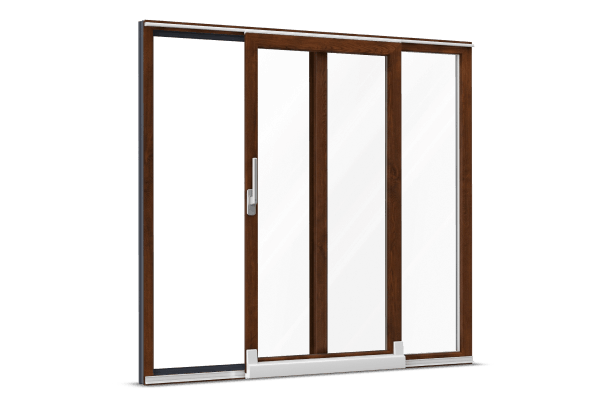 Alu-clad vinyl tilt-and-slide door walnut