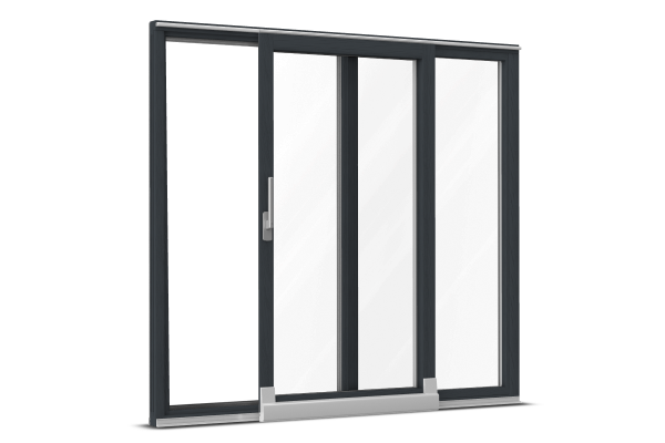 Alu-clad wood tilt-and-slide door anthracite gray