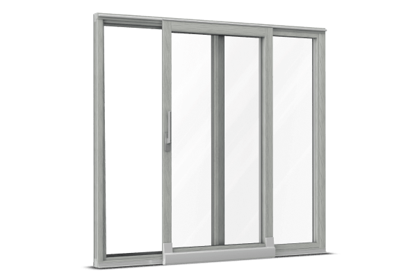 Alu-clad wood tilt-and-slide door light gray