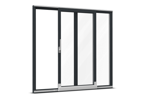 Wood tilt-and-slide door anthracite gray