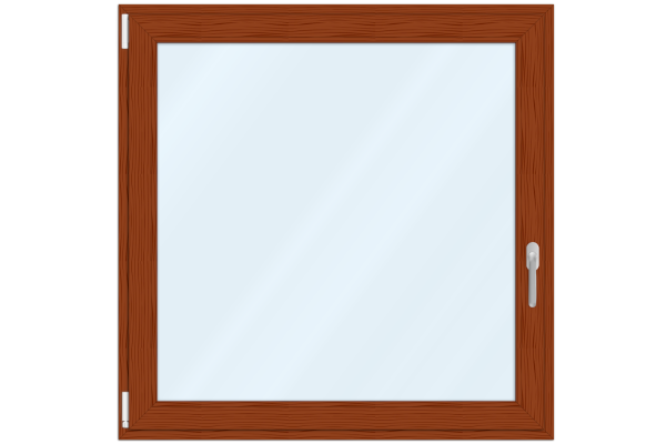 Aluminum-clad vinyl window golden oak