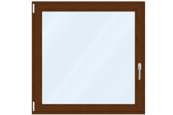 Aluminum-clad vinyl window walnut