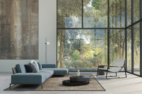 Glass facade in home