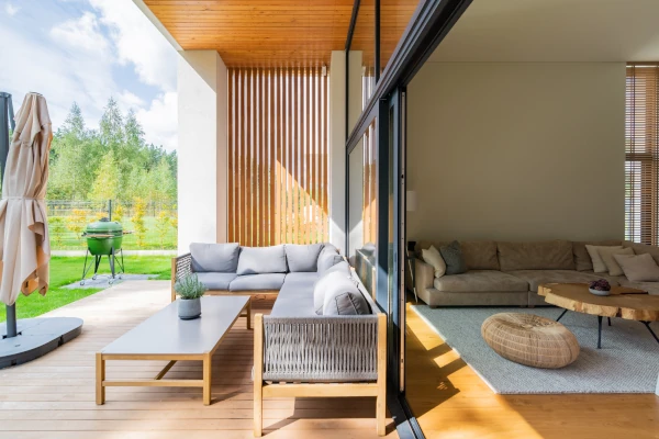 Open sliding patio door