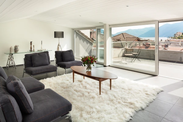 Open vinyl patio door