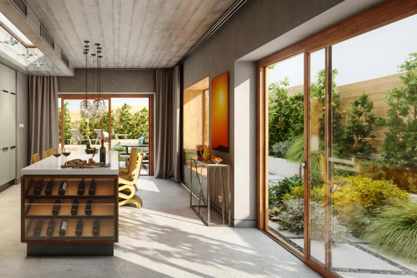 Aluminum-clad wooden patio doors