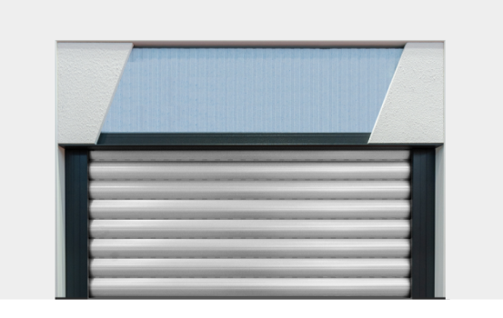 Top mounted roller shutters