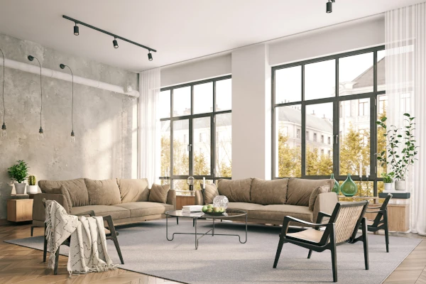 Aluminum windows with glazing bars