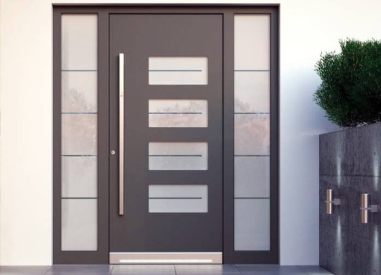 Entry door with glass panels