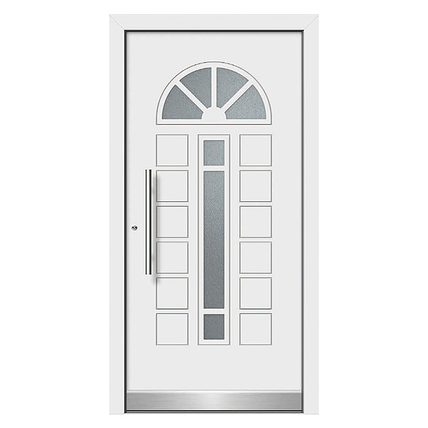 Classic aluminum clad entry door with glazed windows
